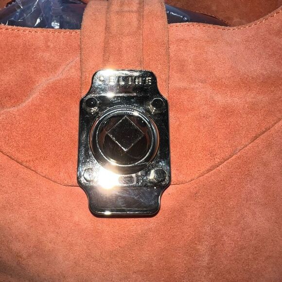 Celine RARE Dimitri Large Suede Satchel in Burnt Ochre - Picture 10 of 16